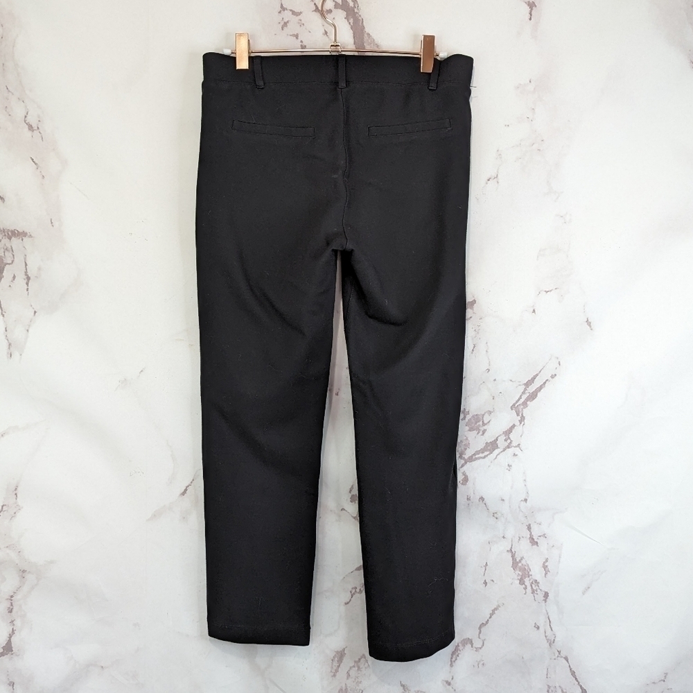 Betabrand Pant Womens Medium Black High Rise Crop Ankle Straight Leg
